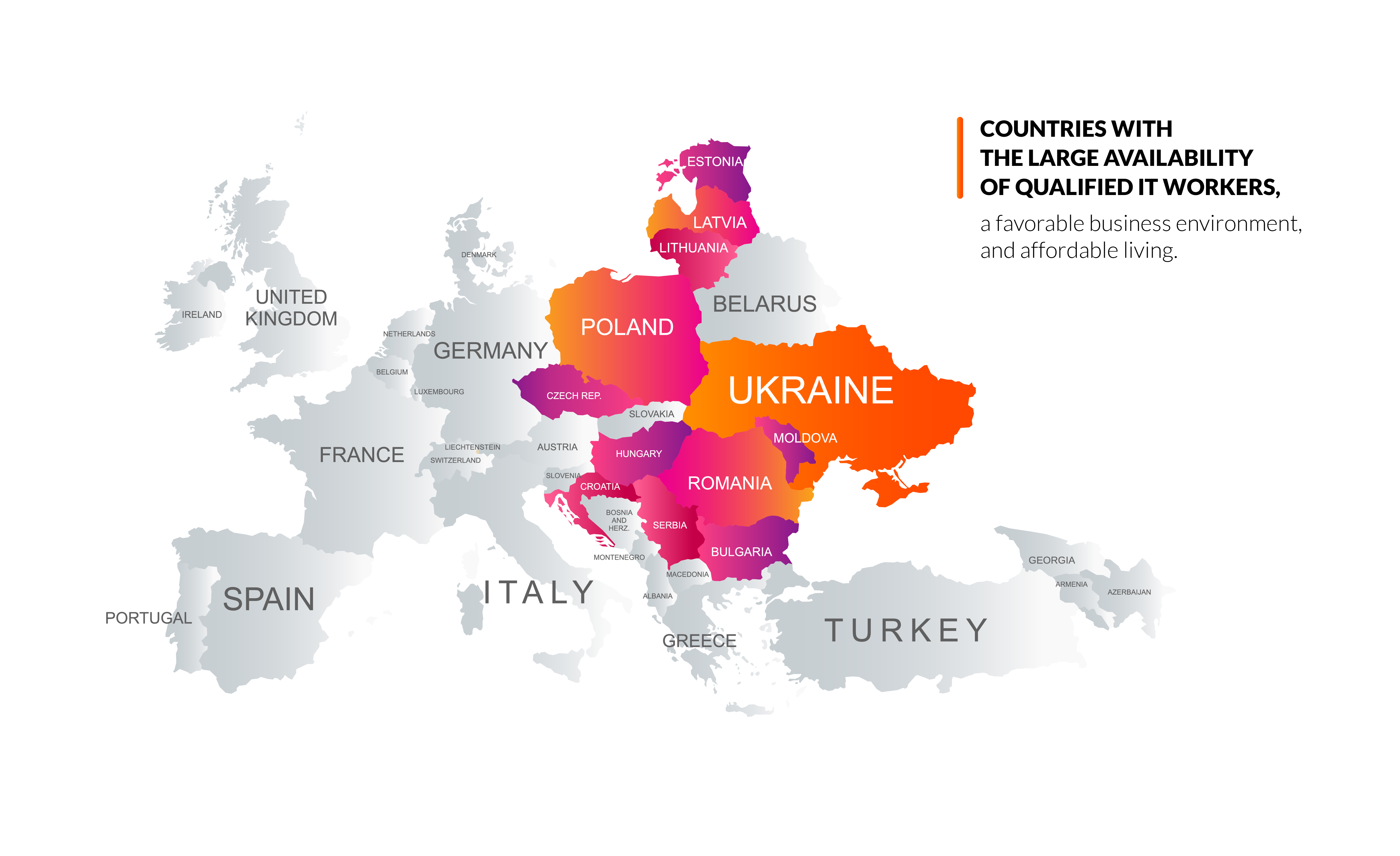 countries with the large availability of qualified IT workers