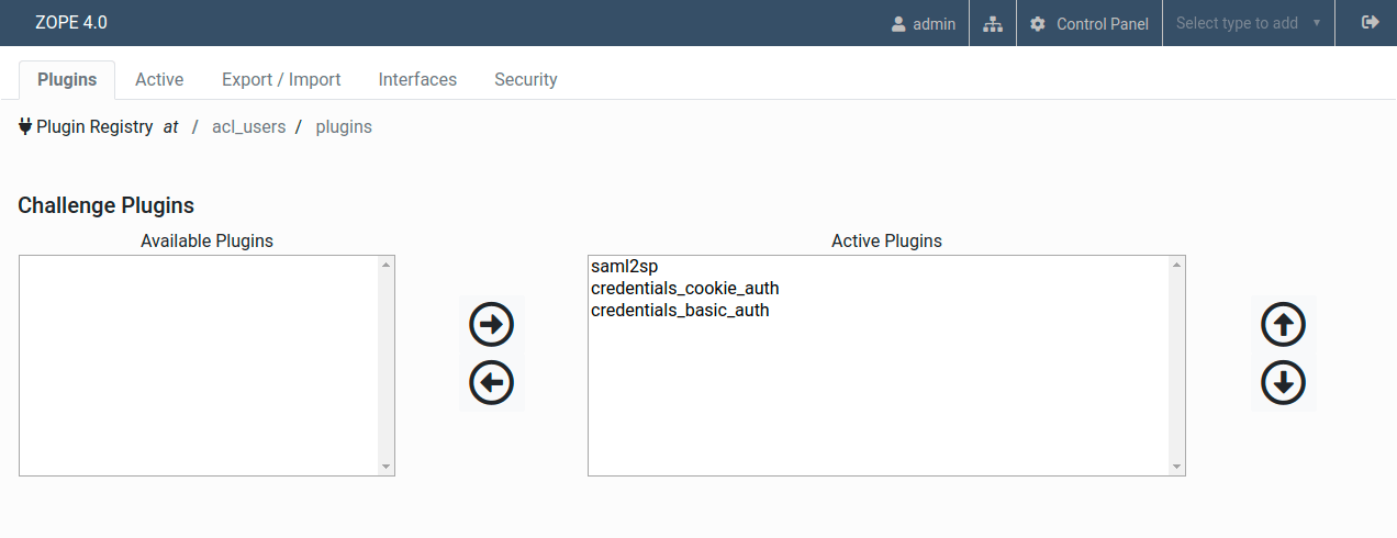 Plone - active plugins