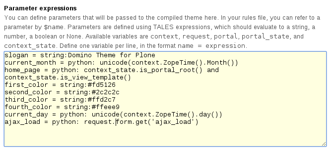 Domino Plone theme colors customization