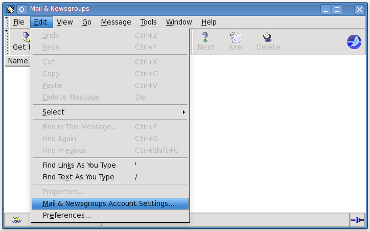 add email account menu