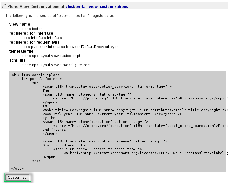 Green Bean Plone theme Footer customization in ZMI