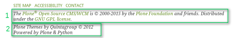 Green Bean Plone theme Footer customization