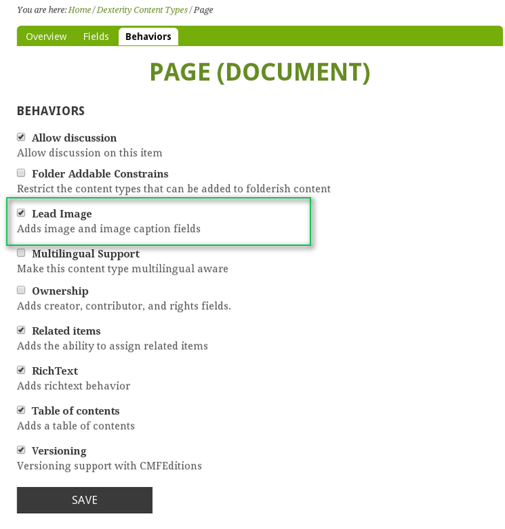 Green Bean Plone theme lead image behavior.png