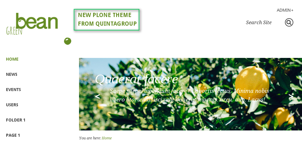 Green Bean theme slogan