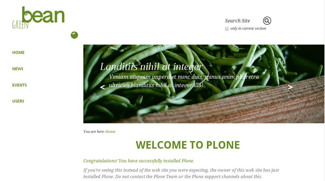 Green Bean Plone theme carousel