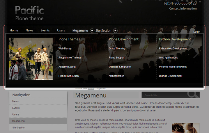 Mega Drop-Down Menu for Pacific theme