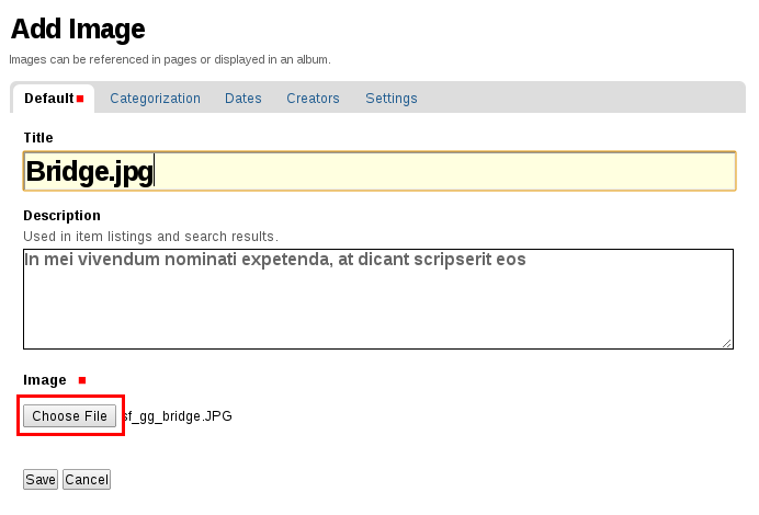 Add image form