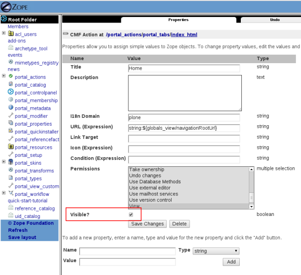 Visible Plone Home tab.png