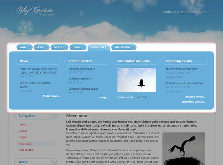 Mega Drop-Down Menu for SkyCream theme