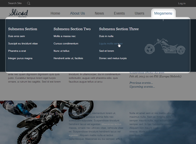 Mega Drop-Down Menu for Sliced theme
