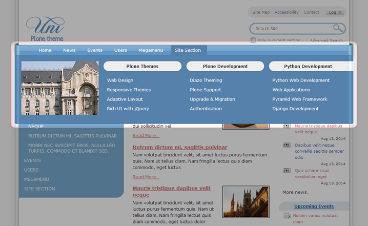 Mega Drop-Down Menu for Uni theme
